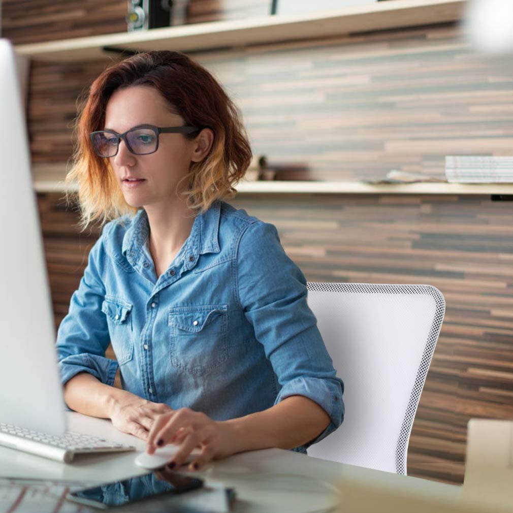 BestOffice Ergonomic Office Chair, Lumbar Support, Swivel Rolling for Men, Women, 4 Pack(White)