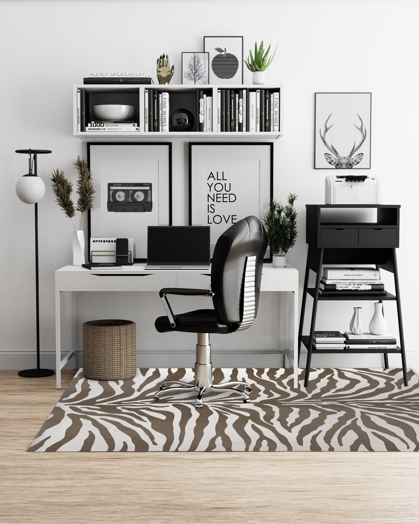 Zebra Brown Office Mat by Kavka Designs