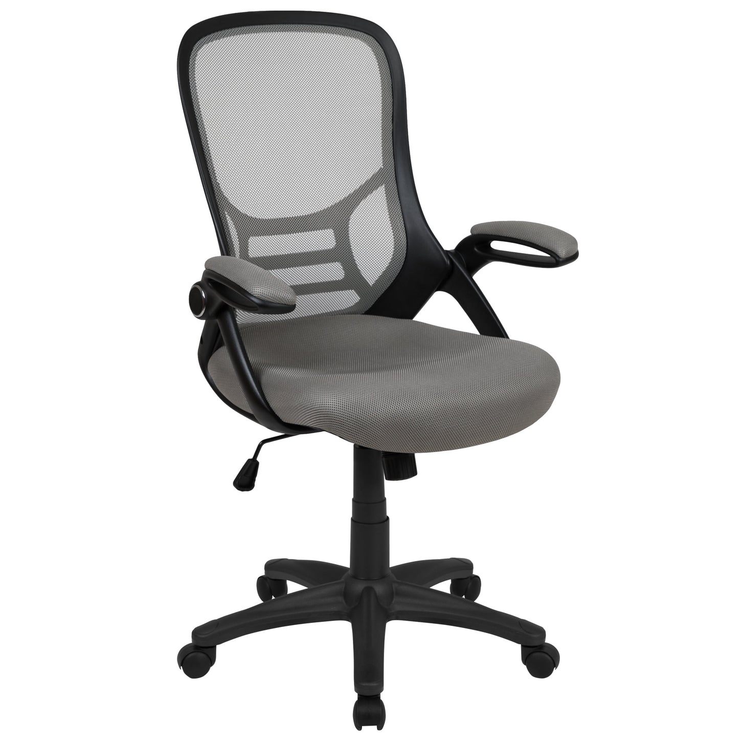 Flash Furniture Porter Ergonomic Mesh High-Back Swivel Office Chair with Flip-Up Armrests, Gray