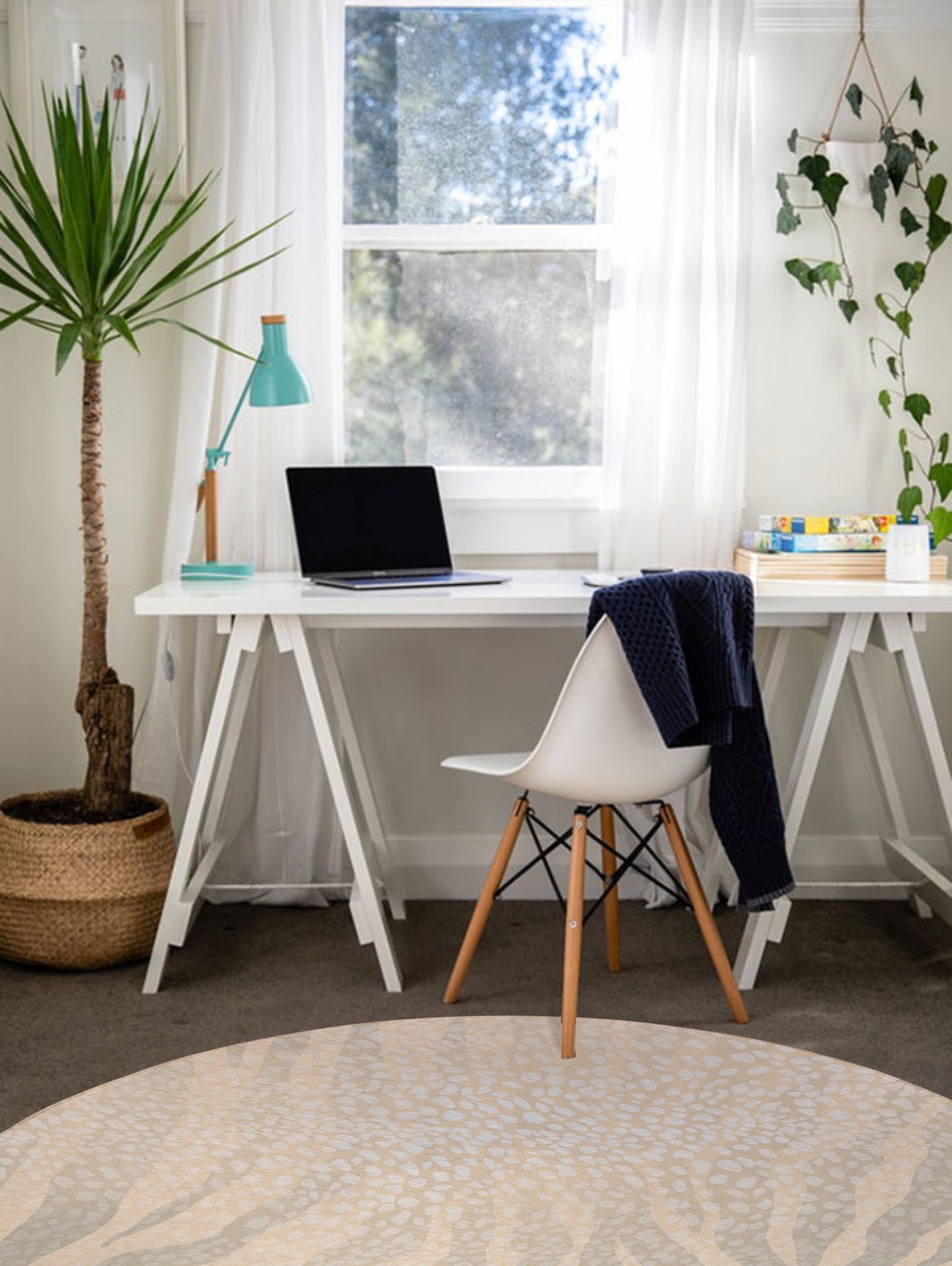 ZEBRA SPOTS CREAM Office Mat By Kavka Designs