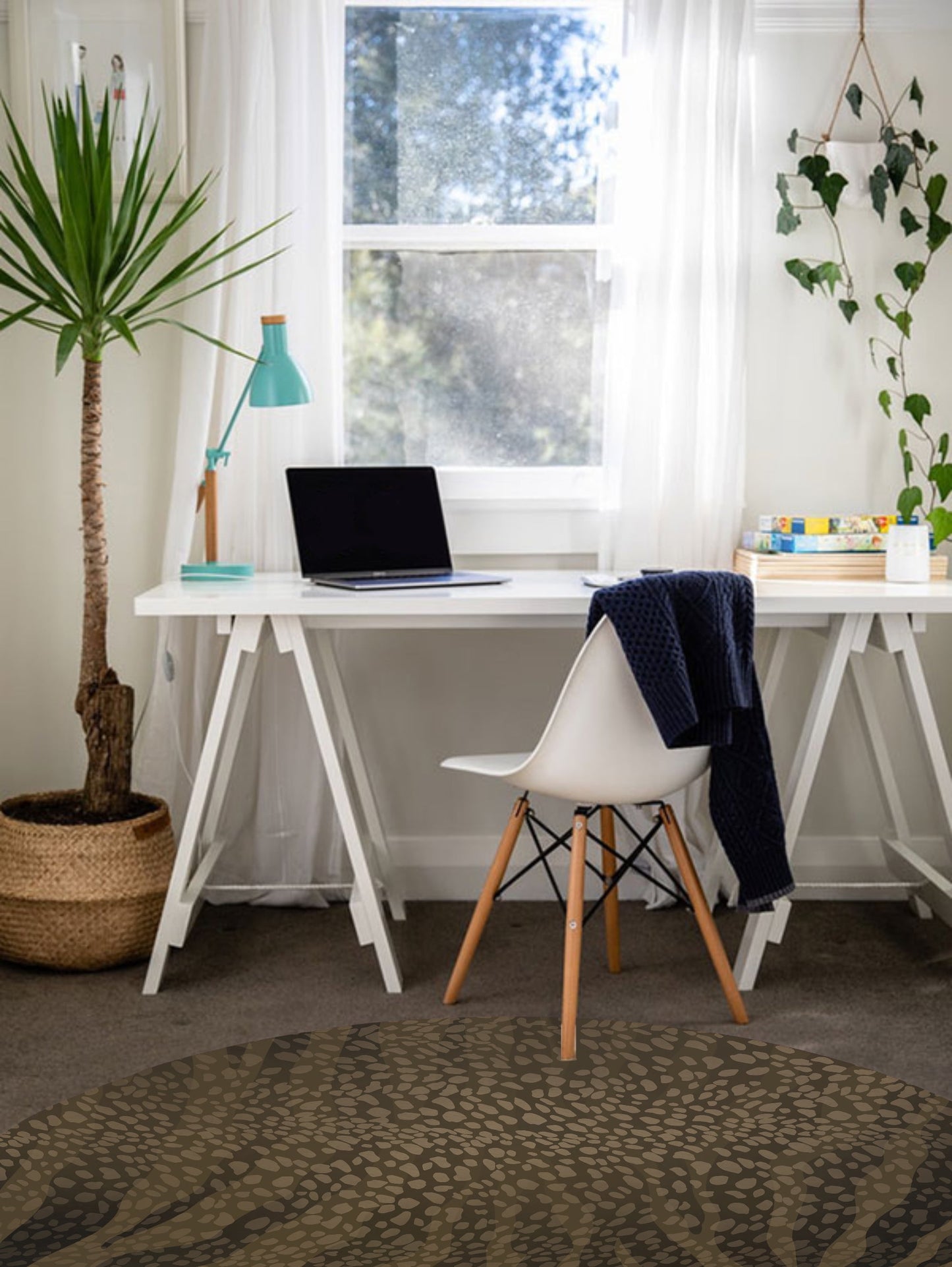 ZEBRA SPOTS BROWN Office Mat By Kavka Designs