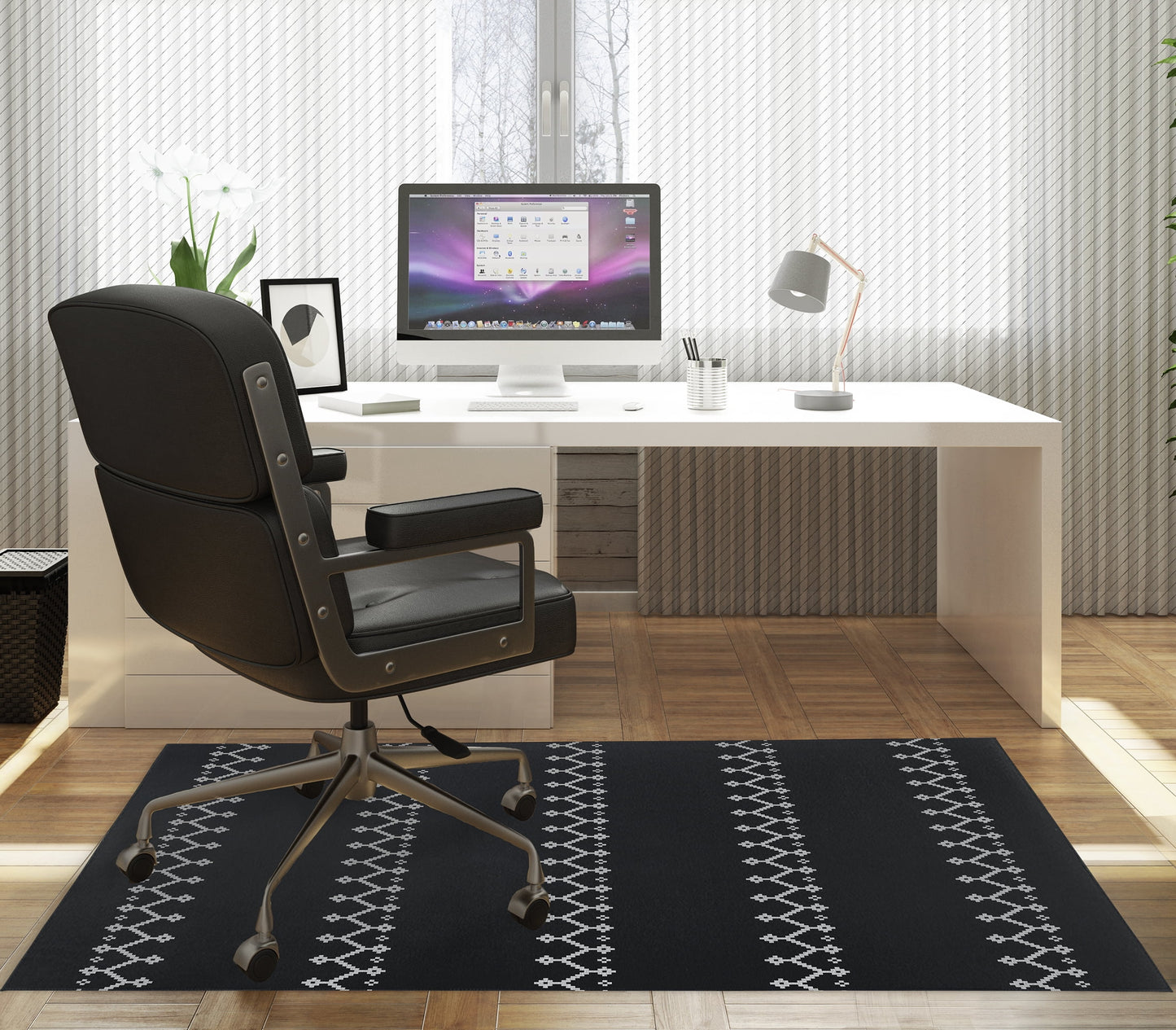 Zipper Black Office Mat by Kavka Designs