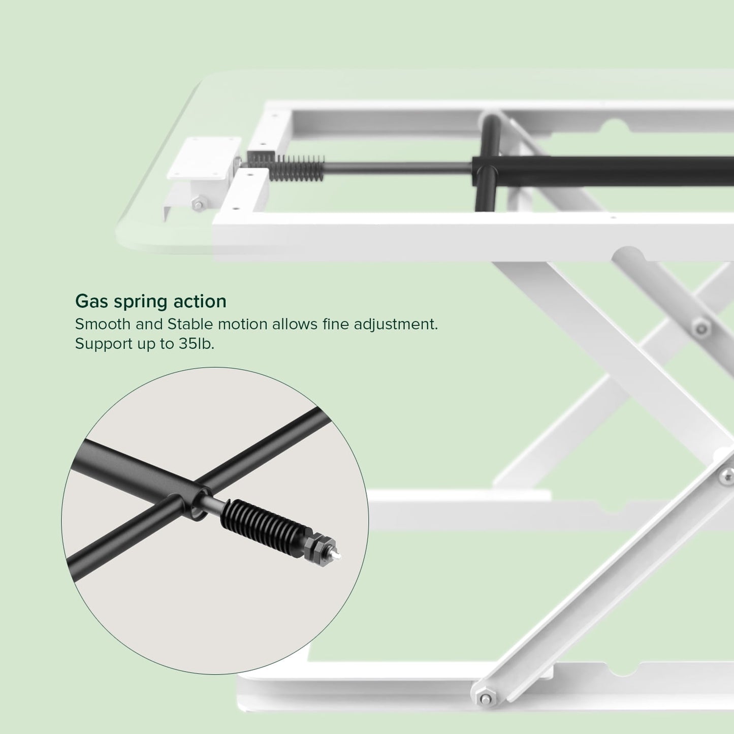 Zinus Molly 28in Standing Desk with Adjustable Height, White