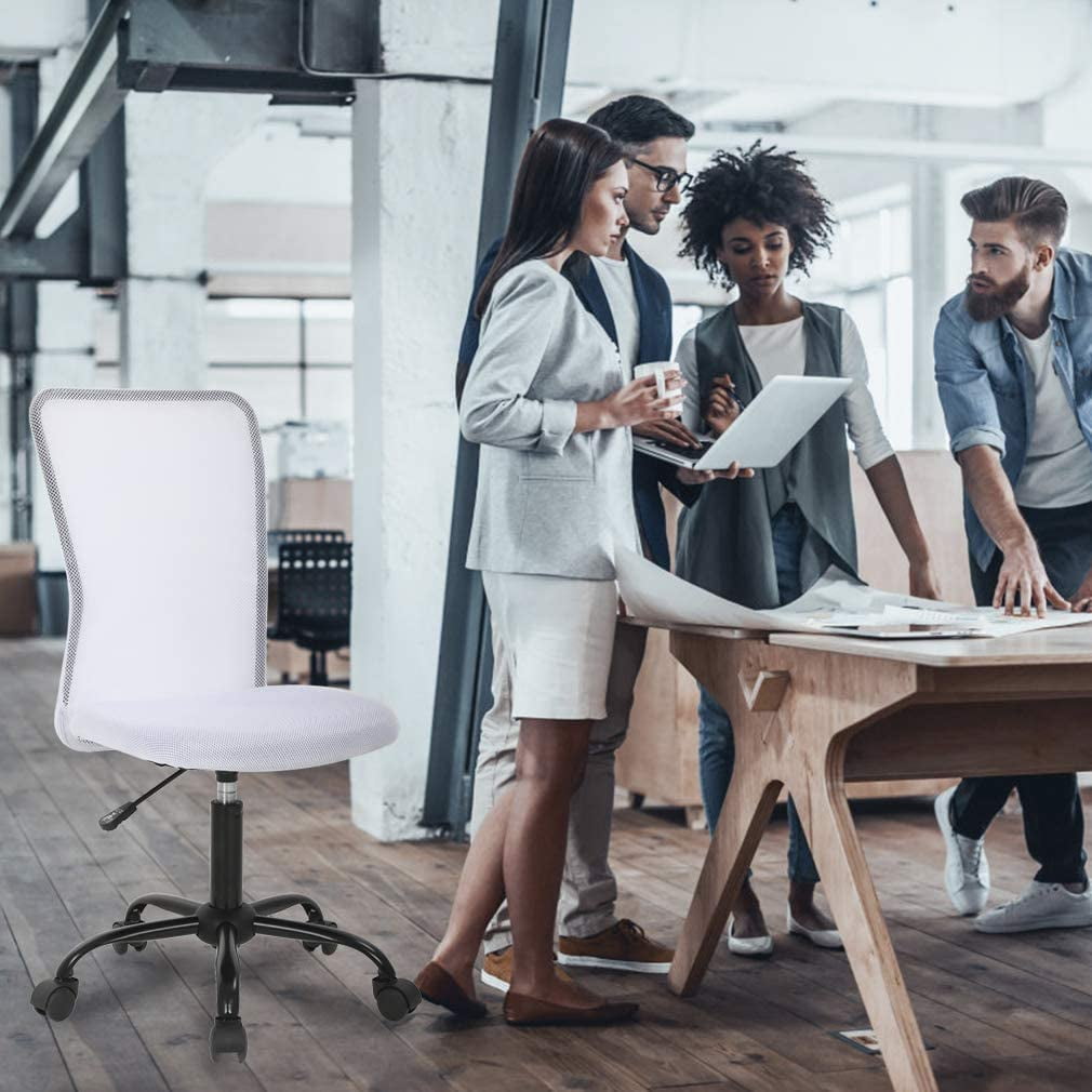 BestOffice Ergonomic Office Chair, Lumbar Support, Swivel Rolling for Men, Women, 4 Pack(White)