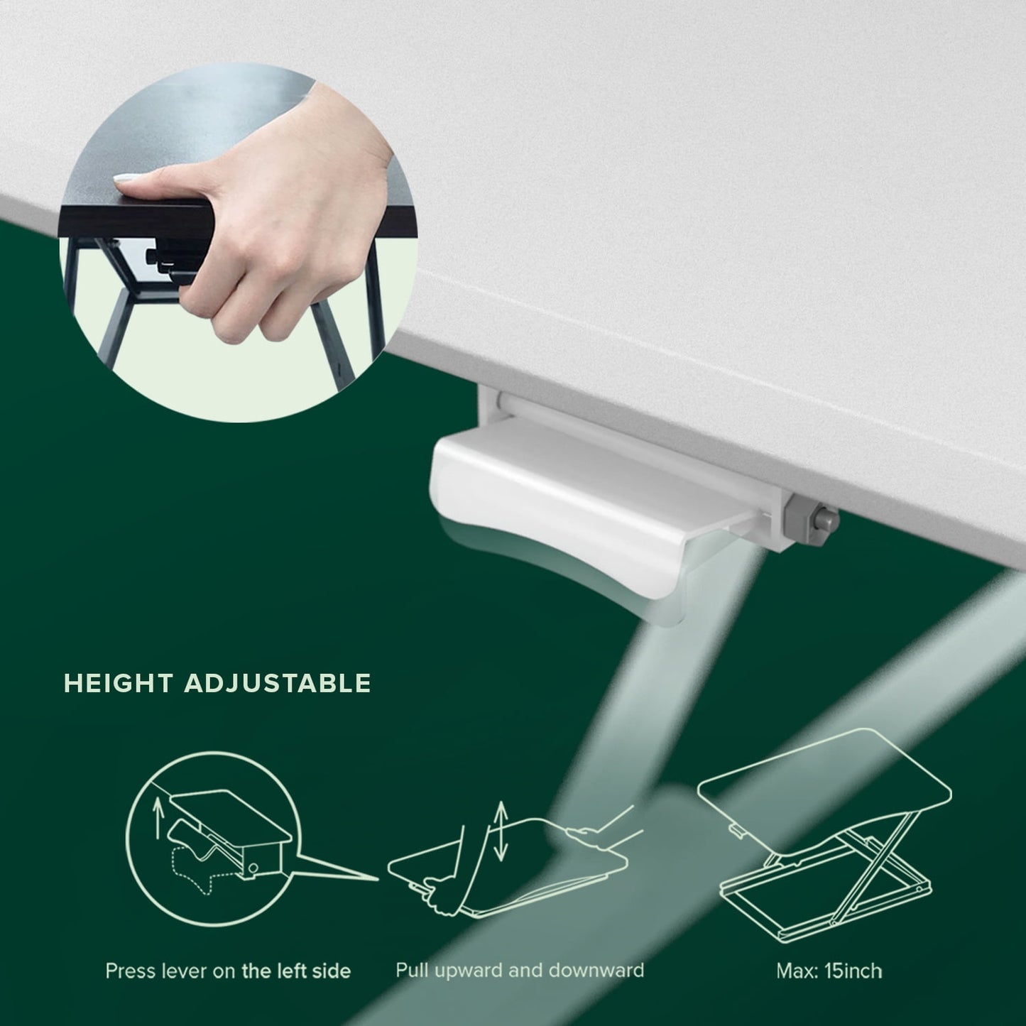 Zinus Molly 28in Standing Desk with Adjustable Height, White