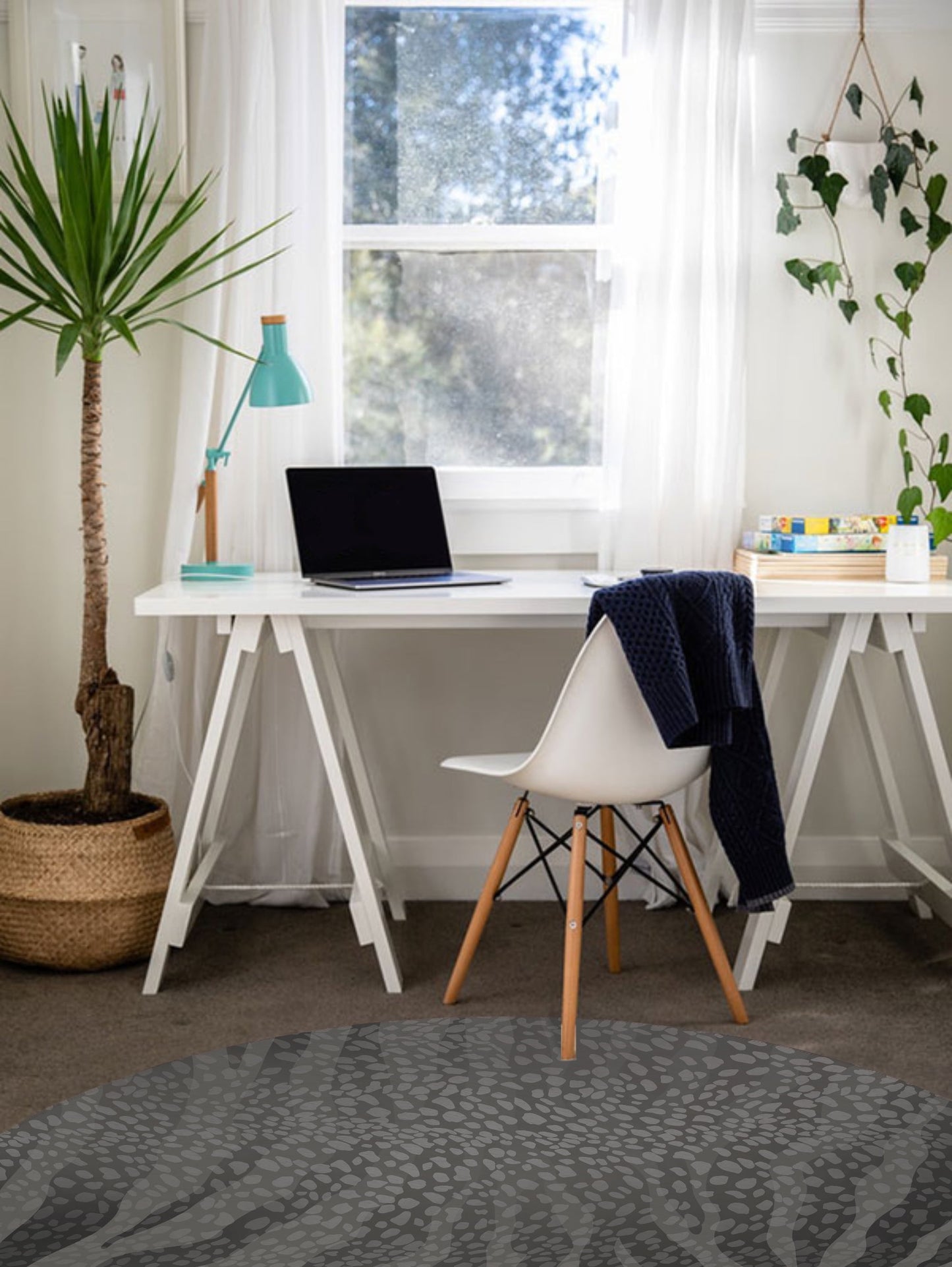 ZEBRA SPOTS CHARCOAL Office Mat By Kavka Designs