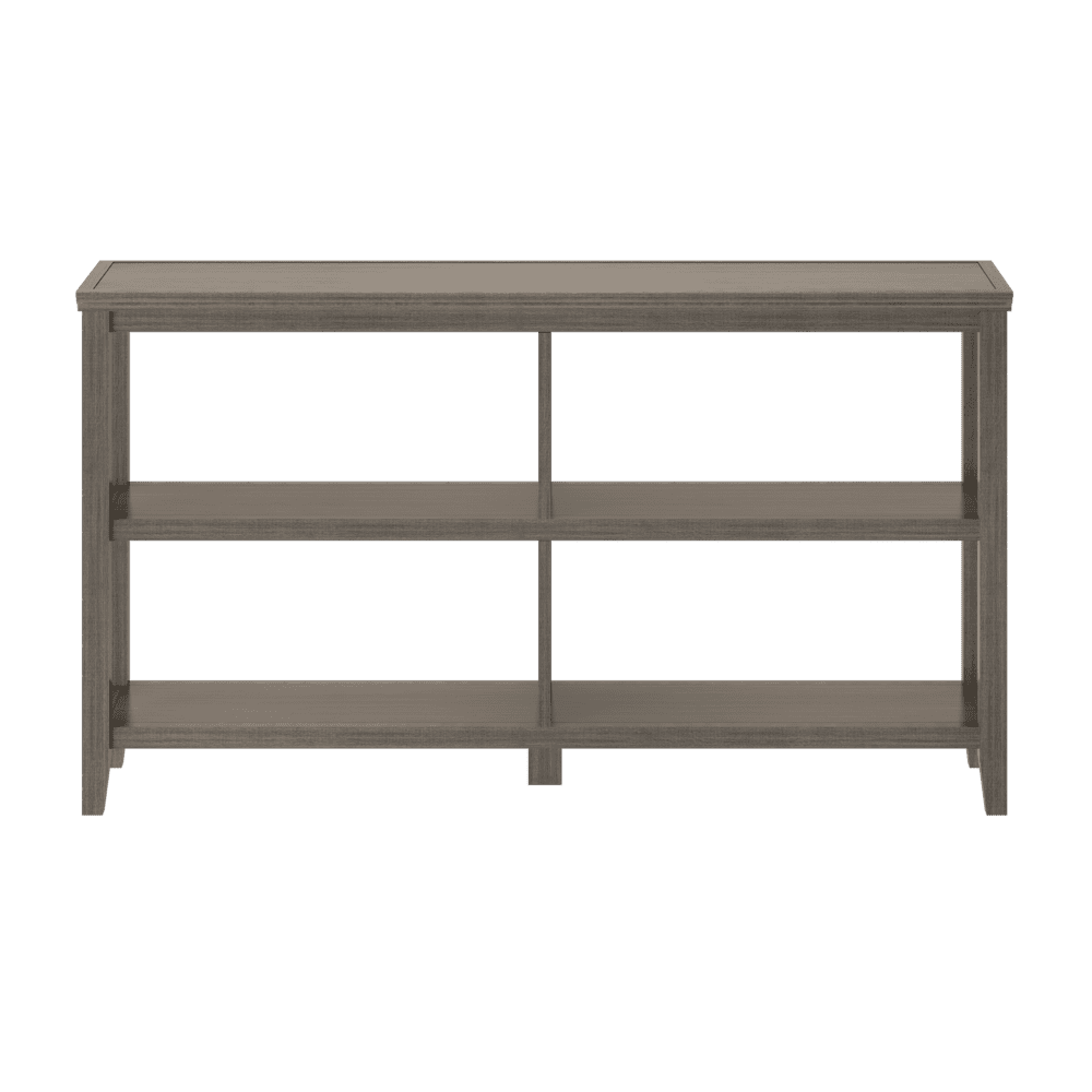 New Ridge Home Goods 2-tier Low Traditional Wooden Bookcase in Washed Gray