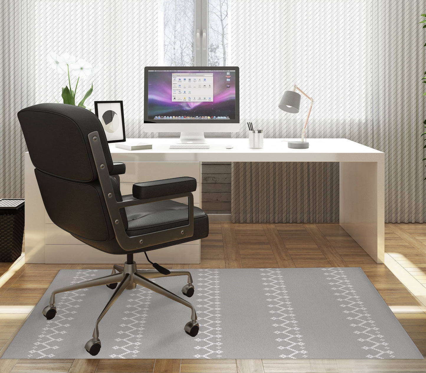 Zipper Light Grey Office Mat by Kavka Designs