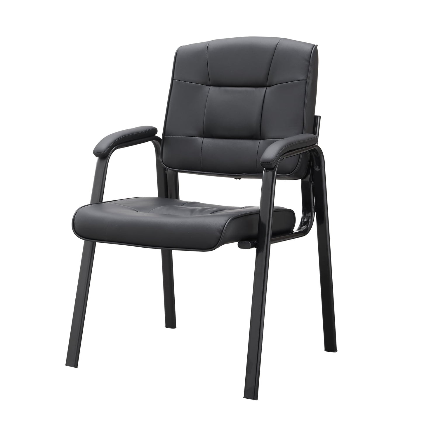 Naomi Home Waiting Room Chair Set of 2, Heavy Duty Leather Executive Waiting Room Chairs, Lobby Reception Chairs with Padded Arm Rest, Side Chair, Conference Room Chairs Set of 2 ? Black-Color:Gray