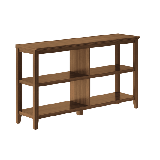 New Ridge Home Goods 2-tier Low Traditional Wooden Bookcase in Walnut