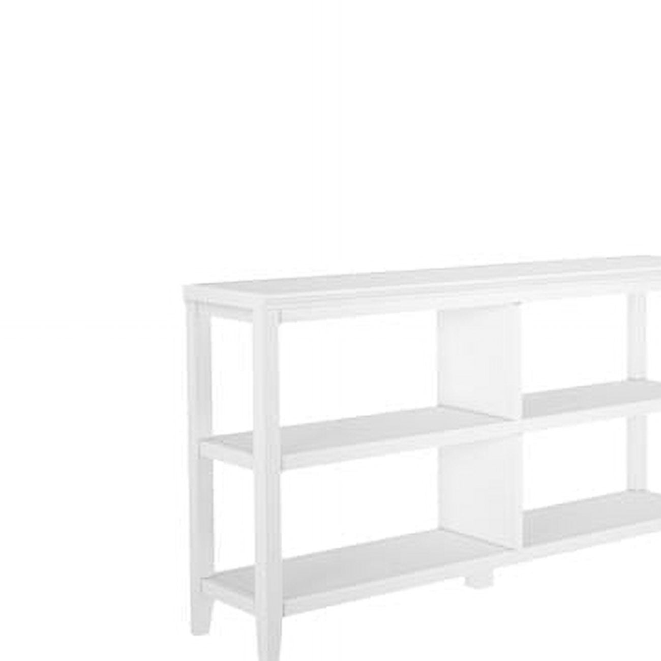 New Ridge Home Goods 2-tier Low Traditional Wooden Bookcase in White