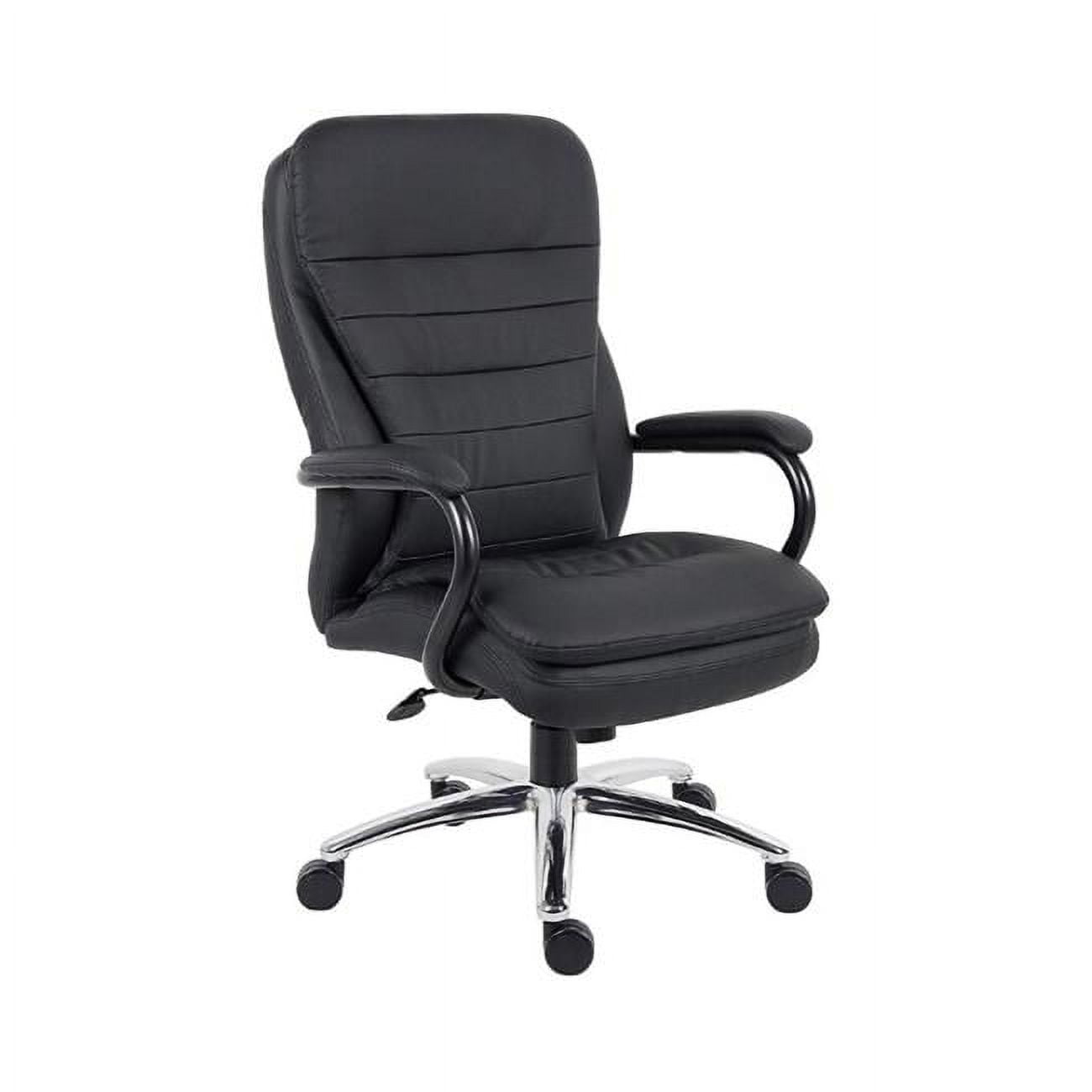 Nicer Furniture AP999L Big & Tall Executive Office Chair for Heavy Duty Big Man Black - Real Leather
