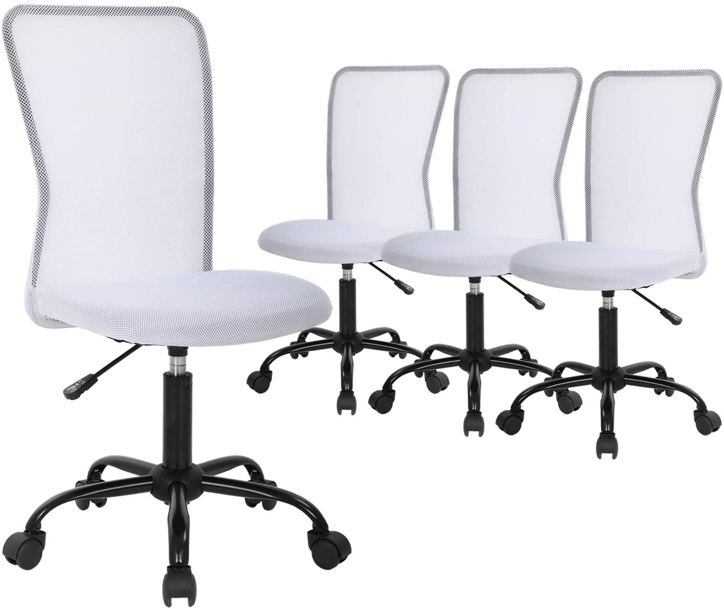 BestOffice Ergonomic Office Chair, Lumbar Support, Swivel Rolling for Men, Women, 4 Pack(White)