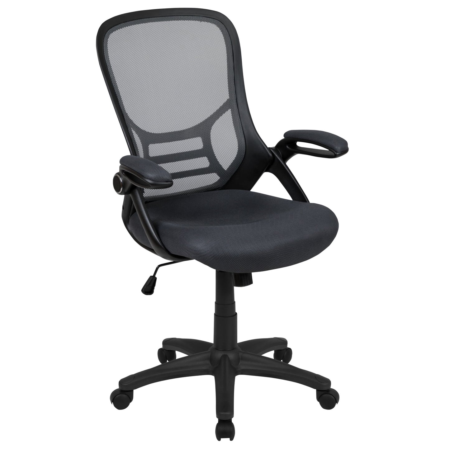 Flash Furniture Porter Ergonomic Mesh High-Back Swivel Office Chair with Flip-Up Armrests, Gray
