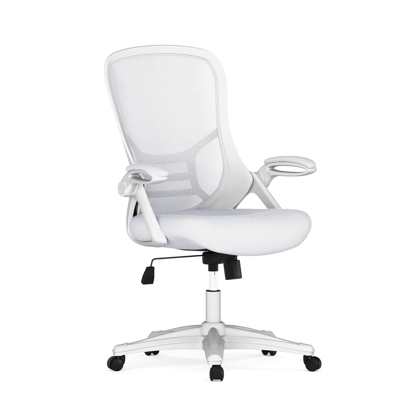 Flash Furniture Porter Ergonomic Mesh High-Back Swivel Office Chair with Flip-Up Armrests, White