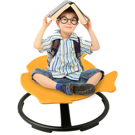 YUKOOL Fish Spinning Swivel Chair - Boost Balance and Coordination in Kids Yellow