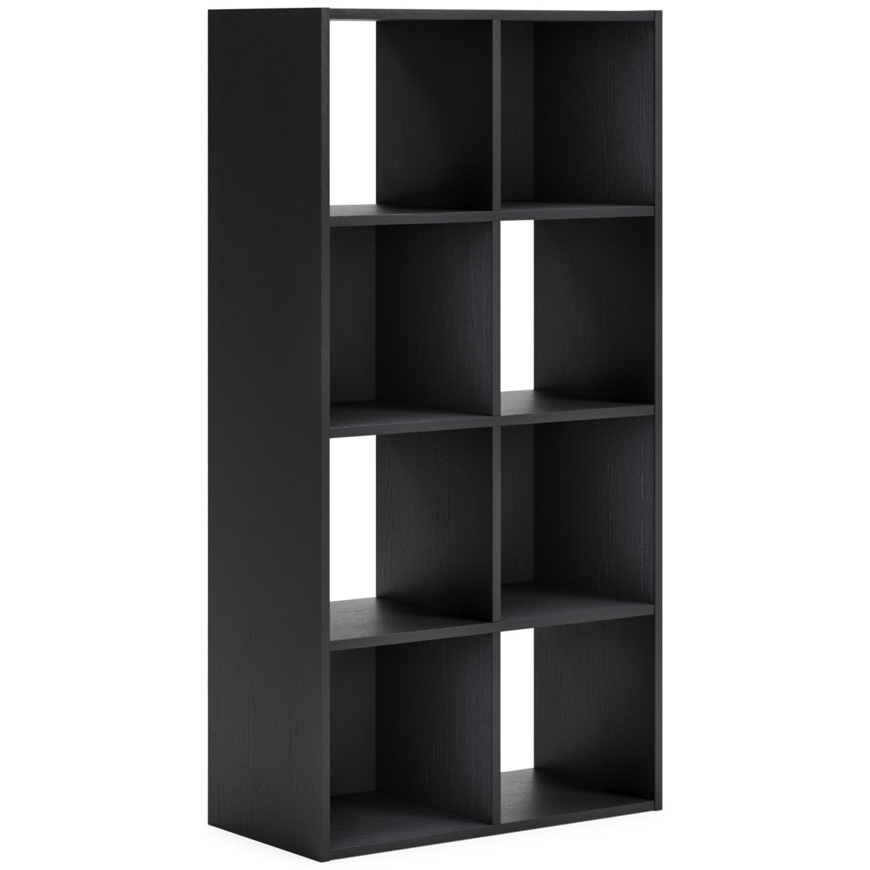 Zayla 48 Inch Tall Wood Bookcase Organizer 8 Cube Compartments Black - Saltoro Sherpi