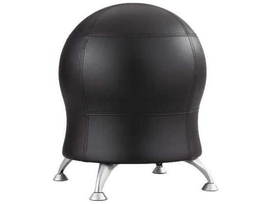 Zenergy Ball Chair, 22 1/2in Diameter X 23in High, Black/silver
