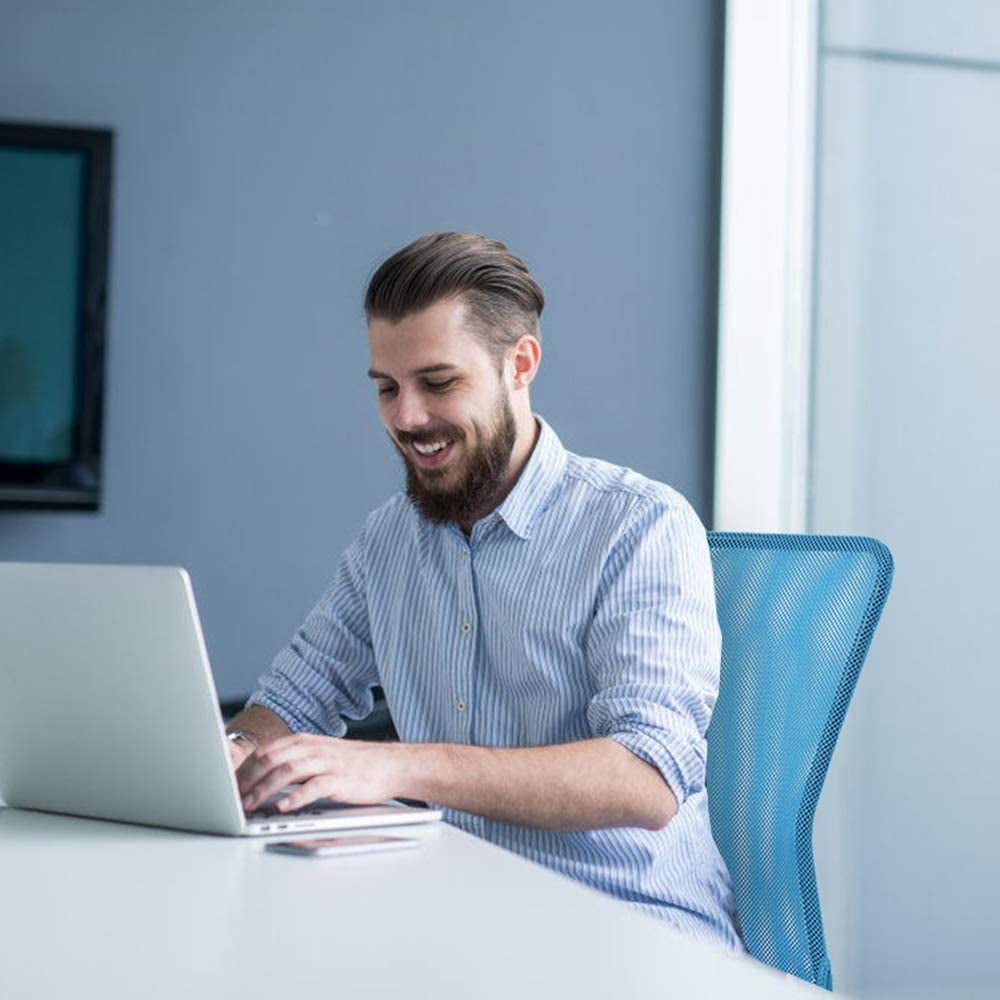 BestOffice Ergonomic Office Chair, Lumbar Support, Swivel Rolling for Men, Women, 4 pack(Blue)