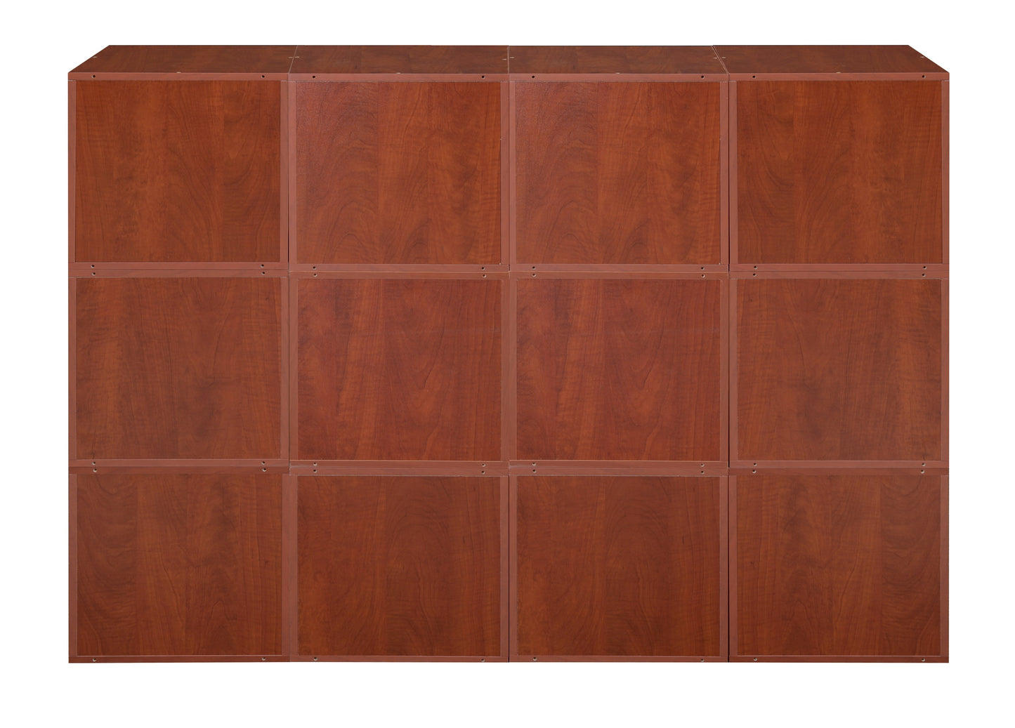 Niche Cubo Storage Organizer Open Bookshelf Set- 12 Cubes 6 Canvas Bins- Cherry/Black