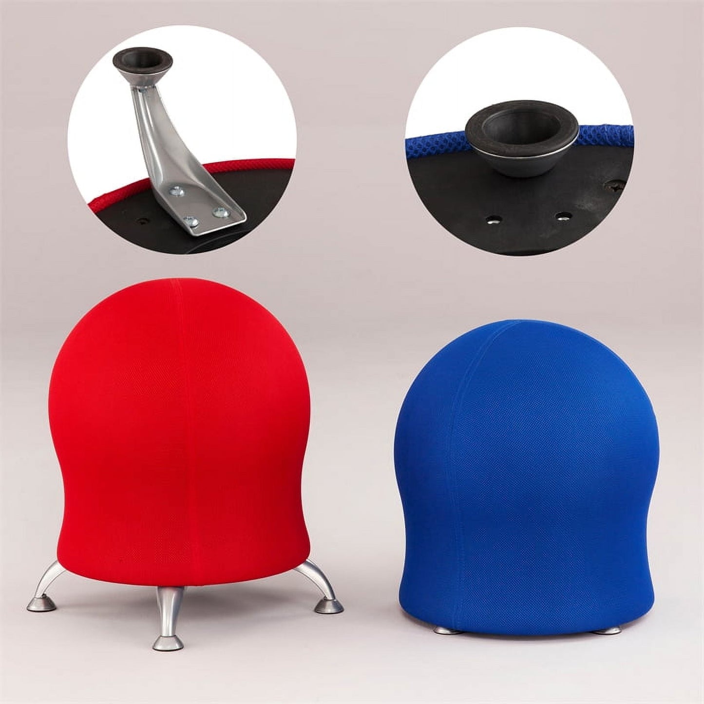 Zenergy Ball Chair Crimson Seat/Crimson Back, Silver Base