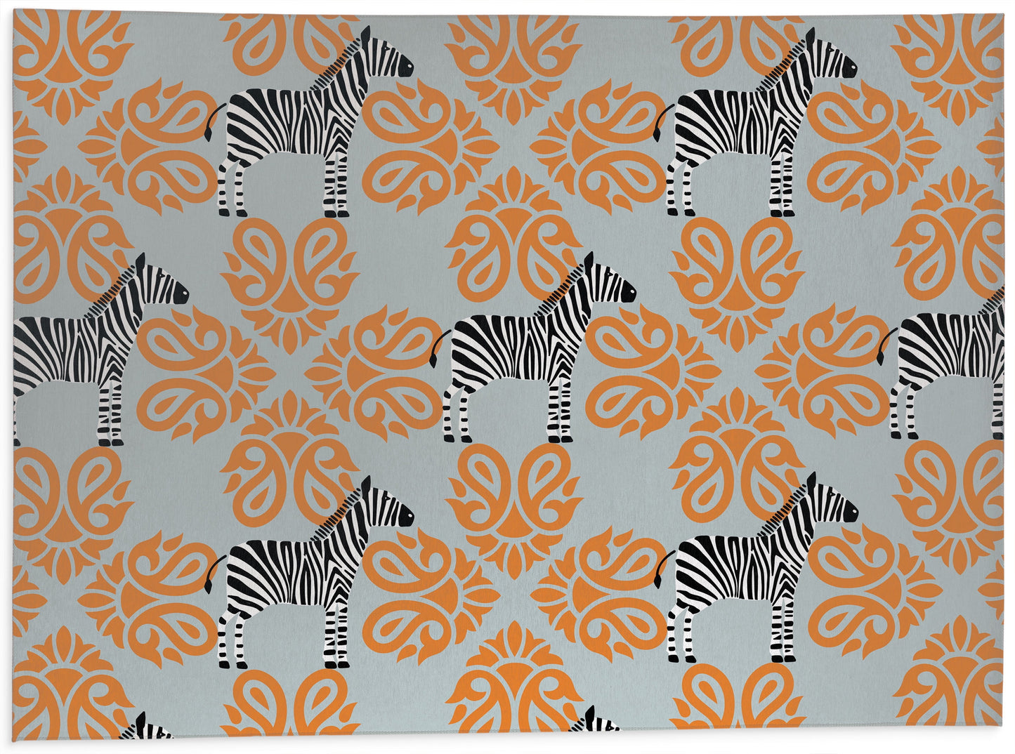 Zebra Herd Blue Grey Office Mat by Kavka Designs