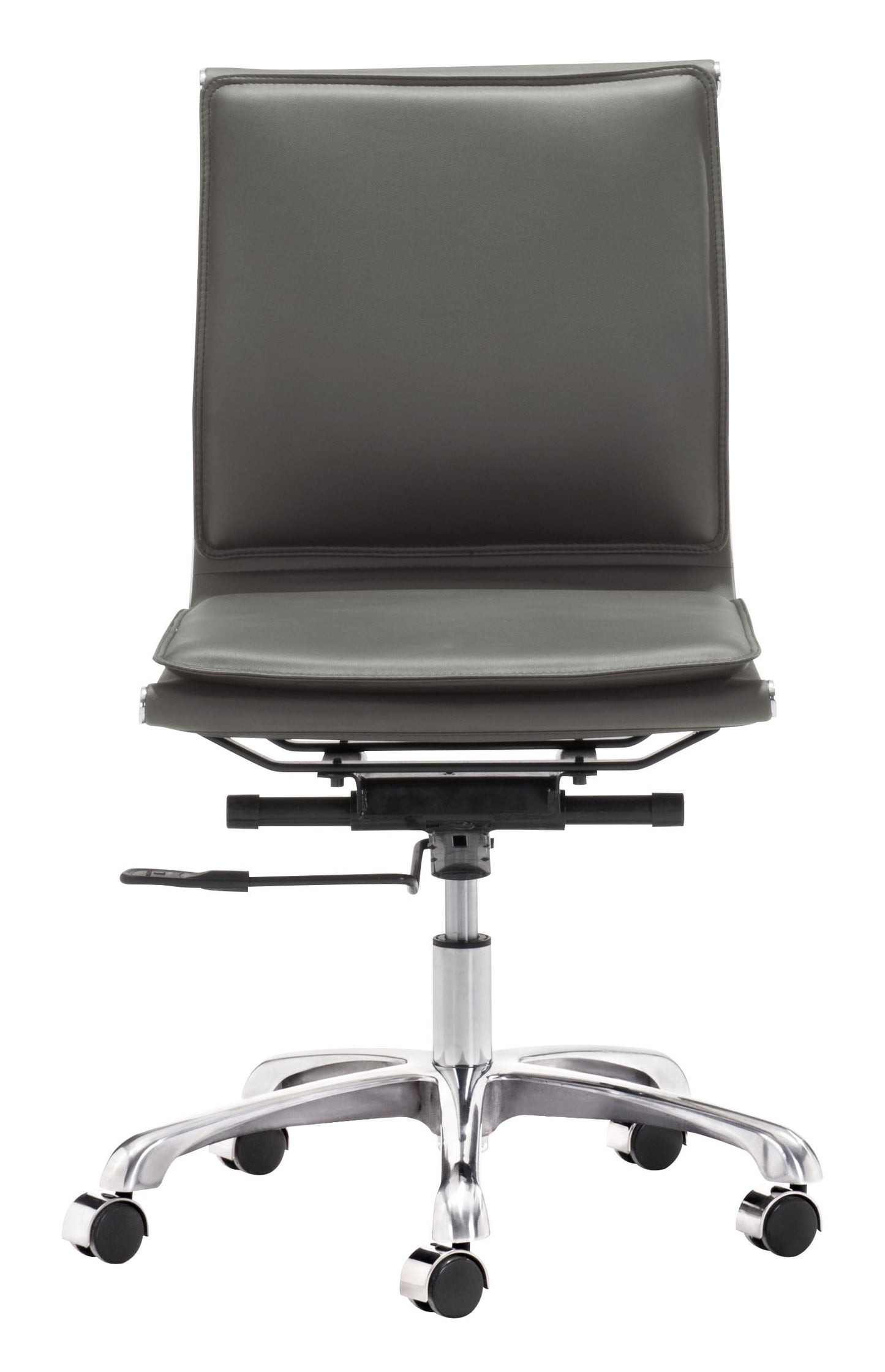 ZUO Lider Plus Armless Office Chair Gray