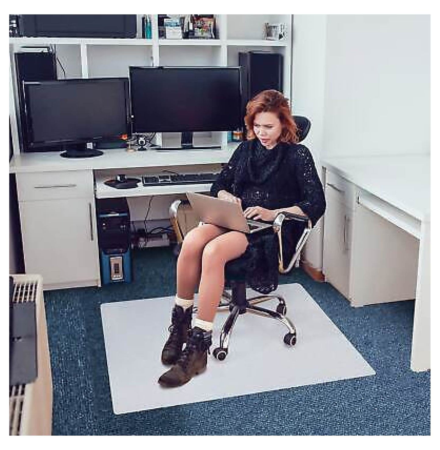 ZHI-22 Floortex Revolutionmat 45in x 53in Rectangular Chair Mat for Carpet